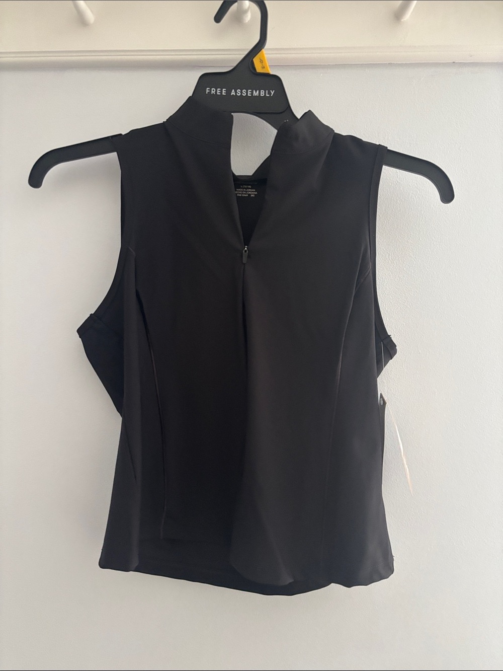 Avia Black Sleeveless Mock-Neck Zip Front Tank